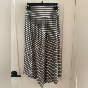 AB Studio Asymmetrical Striped Skirt in Gray and White